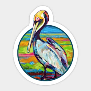 Colorful Pelican Design Sticker